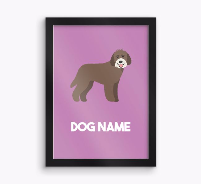 Dog Name & Profile: Personalised {breedFullName} Framed Print